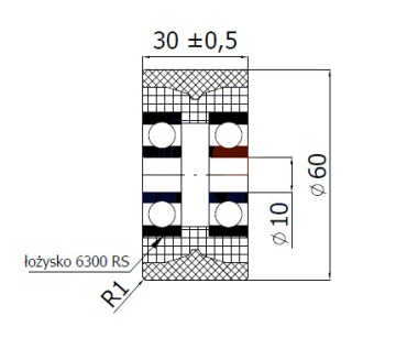 FI 60 ПЛАСТИКОВЫЙ И ПОЛИУРЕТАНОВЫЙ ВАЛИК FI 10