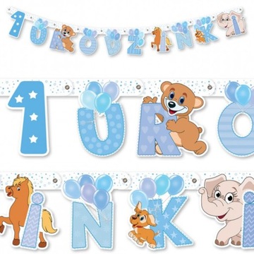 Baner Girlanda 1 Urodzinki Urodziny Roczek 159 cm