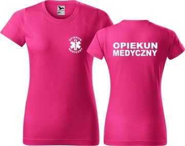 Koszulki medyczne z nadrukiem Opiekun Medyczny S
