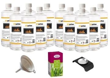 BIOPALIWO 12L płyn paliwo biokominka + pojemnik + olejek trawa cytrynowa