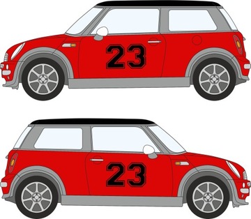 NAKLEJKI - MINI COOPER NUMER NUMERY NA DRZWI #2