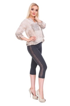 3/4 LEGGINSY KORONKOWE LAMPAS GRAFIT S LPL3/4