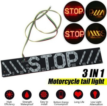 Стоп-сигнал 3в1 светодиодный тюнинг мотоцикла 12В задний фонарь багажника +подарок