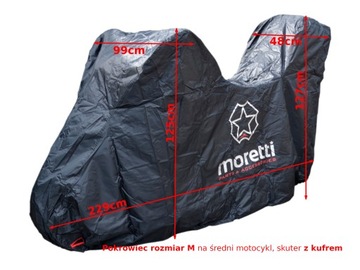 POKROWIEC NA MOTOCYKL z KUFREM MORETTI M mocny