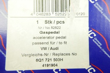ПОТЕНЦИОМЕТР ПЕДАЛИ ГАЗА SKODA VW SEAT 6Q1721503