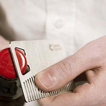 GRZEBIEŃ KARTA Z OTWIERACZEM TOOL DO PORTFELA EDC
