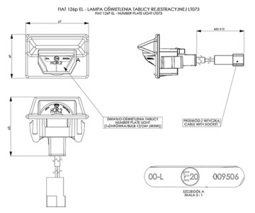 FIAT 126P SVĚTLO TABULKY SPZ LAMPA