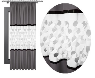 ZASŁONY WYCINANE LASEROWO 140x250 AŻUR TAŚMA TRIO