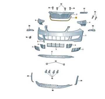 ХРОМИРОВАННАЯ РЕШЕТКА SKODA FABIA 2 ROOMSTER