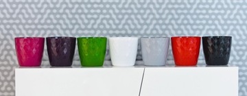 Doniczka Cristal 18 cm szara osłonka zioła kwiatki