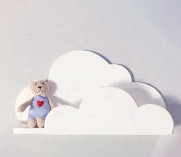 ДЕРЕВЯННАЯ ДЕТСКАЯ ПОЛКА-ОБЛАКО, 50 СМ, ЦВЕТА