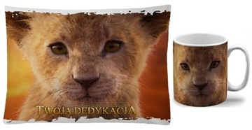 KUBEK + PODUSZKA KRÓL LEW LION KING + NAPIS NR6