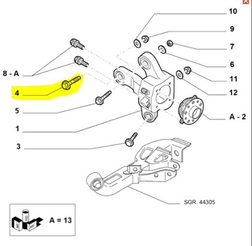 Винт с регулировочной гайкой. Подвеска Альфа Ромео 159.