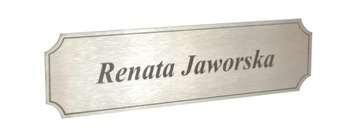 TABLICZKA STAL INOX DRZWI szyld 130x33 mm LIGA