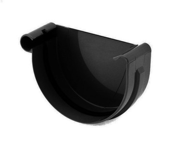 denko zaślepka rynny 125mm lewe Bryza CZARNY CZERŃ