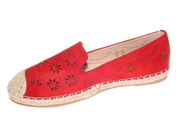 ZAMSZOWE ESPADRYLE DAMSKIE 9023 Red r.37