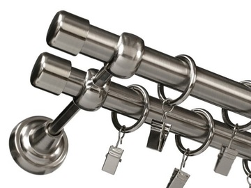 KARNISZE SIMPLE KARNISZ METAL PODWÓJNY 19+19 / 400