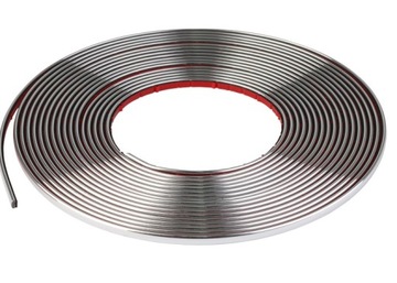 ЛЕНТА ДЕКОРАТИВНАЯ ХРОМИРОВАННАЯ, ХРОМИРОВАННАЯ РУЛОН 8М 9ММ