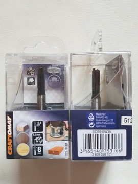 CRAFTOMAT Двухзубая пазовая фреза по дереву, 8 мм