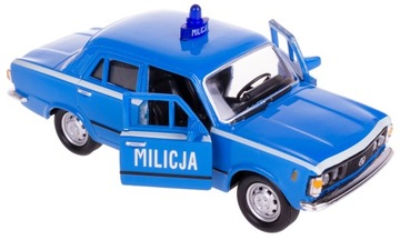 FIAT 125P MILICJA MODEL METALOWY 1:34 WELLY PRL