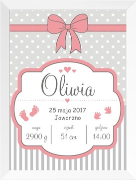 METRYCZKA A4 + RAMKA prezent NARODZINY CHRZEST !!!