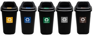 5 X 45 L Zestaw do segregacji śmieci BLACK