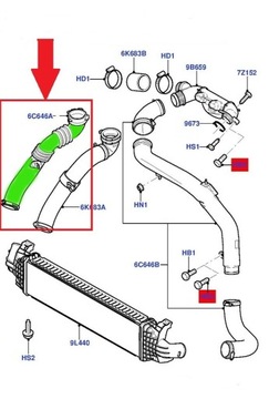 TRUBKA WAZ INTERCOOLER FORD FOCUS II MK2 1.6 TDCI