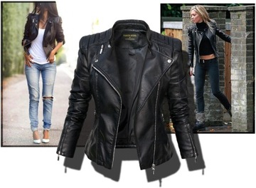 #100 FASHIONAVENUE skóra RAMONESKA moto BIKER _ S