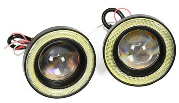 2w1 Światła LED COB lampy DRL DZIENNE HALOGEN 89mm