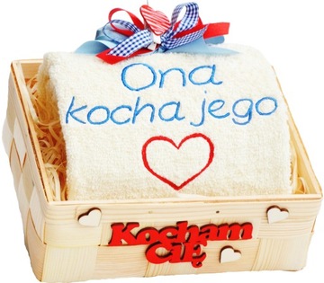 PIĘKNY Prezent na WALENTYNKI dla Niego Ręcznik