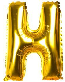 Balon Foliowy 40 cm - Litera H - ZŁOTY