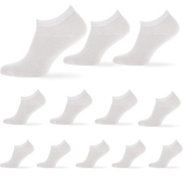12x Stopki skarpety skarpetki męskie bawełniane niskie białe klasyczne