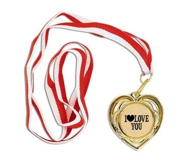 MEDAL SERCE dla prezent na WALENTYNKI I LOVE YOU
