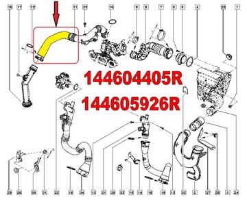 TRUBKA TURBO GRAND SCENIC 3 III 1.2 TCE 144604405R