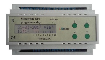 Programowalny sterownik dziesięciu wyjść, alarmy
