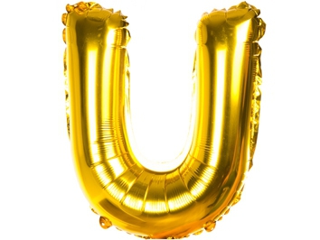 Balon Foliowy Literka U 40cm Złoto Urodziny Wesele