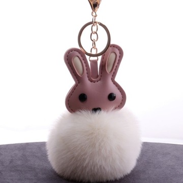 POMPON KRÓLIK KEYCHAIN BRELOK FUTERKO NOWOŚĆ !