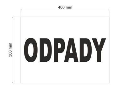 Tabliczka ODPADY 400X300 MM na MOCNYM MAGNESIE