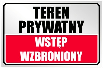 TEREN PRYWATNY TABLICZKA 20x30 PCV tablica zadruk bezpośredni UV WR6