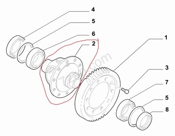 Корпус механического дифференциала. розовый.Fiat SEDICI 71747458