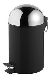 Kosz na śmieci/ łazienkowy 3l czarny+chrom Grenada