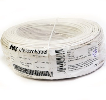 100m Przewód jednożyłowy kabel 1x1 linka LGY 1 x 1mm biały