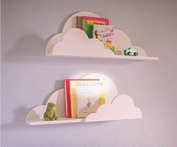 ДЕРЕВЯННАЯ ПОЛКА-ОБЛАКО ДЛЯ ДЕТЕЙ, РАЗНЫЕ ЦВЕТА