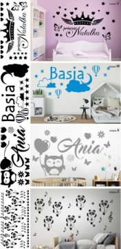 наклейки на стену с именем ребенка для детей