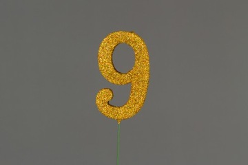 ТОПЕР ДЛЯ ТОРТА, НОМЕР 9, НА ПАЛОЧКЕ, ПИК ДЕКОР, 1 ШТ.
