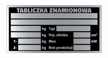 Tabliczka znamionowa 90x45mm aluminium
