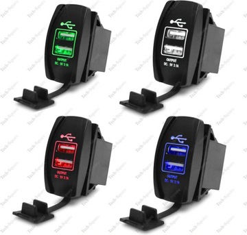 Монтажная розетка USB x2 3100мА 12-24В БЕЛАЯ