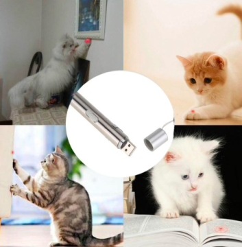 КРАСНЫЙ ЛАЗЕР С АККУМУЛЯТОРОМ, USB-ФОНАРИК ДЛЯ КОШКИ