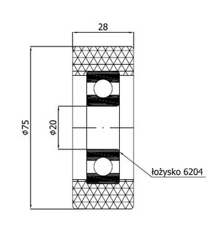РОЛИК РОЛИК 75 мм ДАВЛЕНИЕ ДАВЛЕНИЕ РОЛИК ширина 28 мм