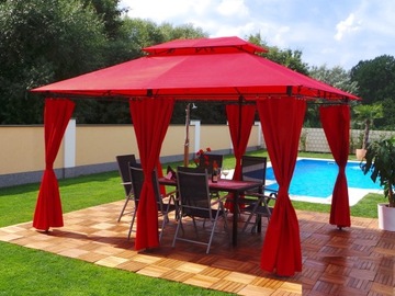 САДОВЫЙ ПАВИЛЬОН МИНЗО С МОСКИТНОЙ СЕТКОЙ И СВЕТОДИОДНЫМ ОСВЕЩЕНИЕМ